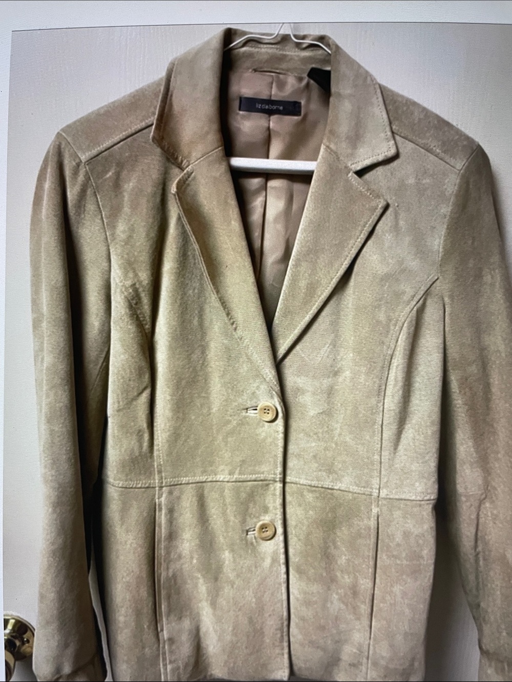 Liz Claiborne Taupe Suede Blazer Jacket